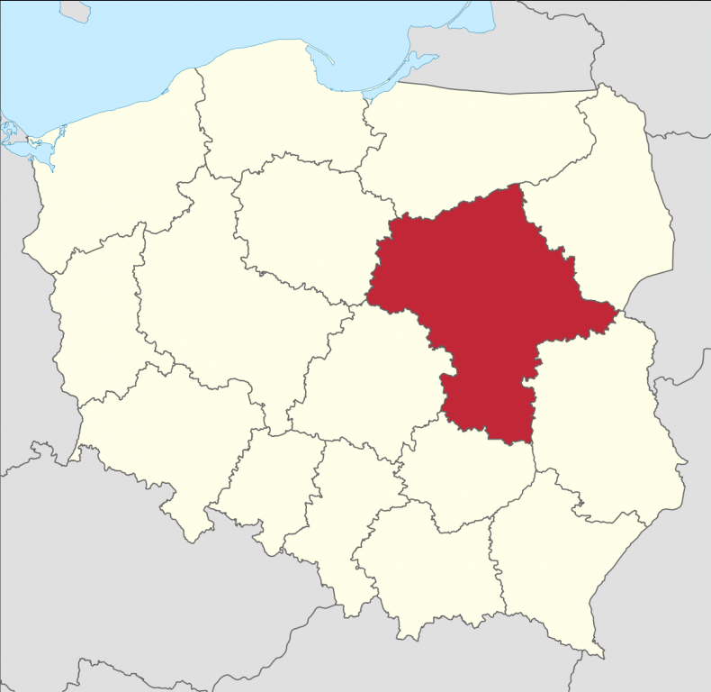 Lage der Woiwodschaft Masowien in Polen; Foto: pl.wikipedia