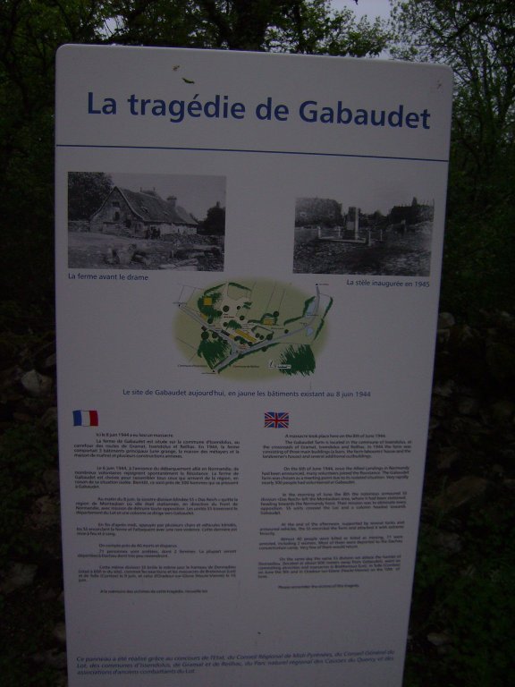 Informationstafel zur „Tragödie von Gabaudet“