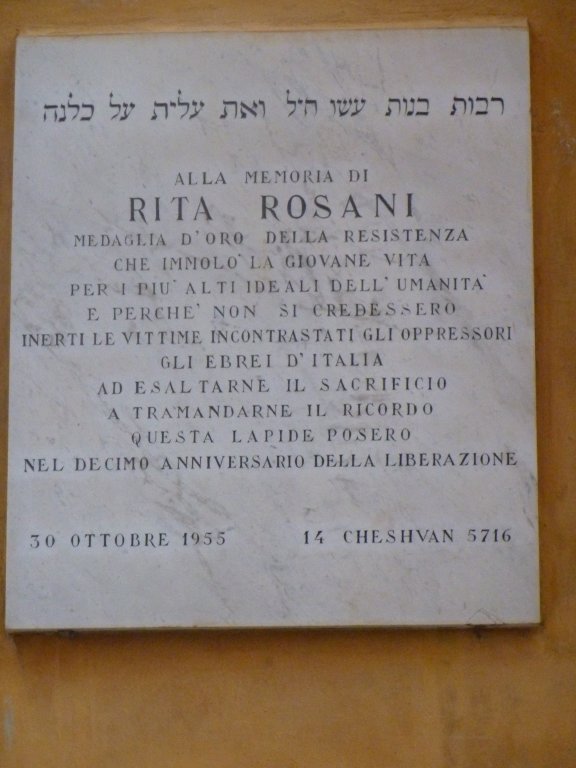Gedenktafel an der Synagoge von Verona