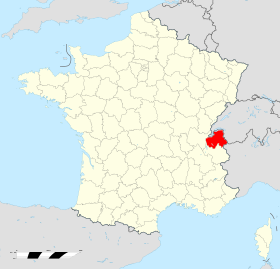 Lage des Departements Haute-Savoie; Quelle: Wikipedia