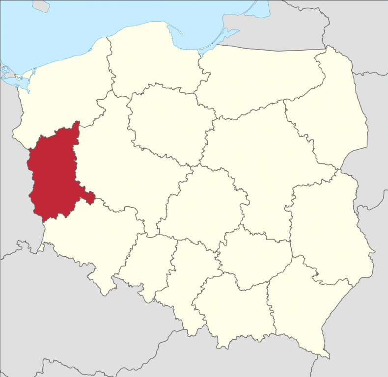 Lage der Woiwodschaft Lebus in Polen; Quelle: wikipedia 