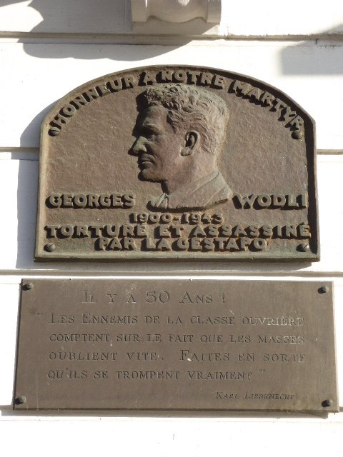 Gedenktafel G. Wodli in Strasbourg