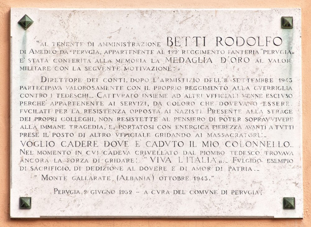 Gedenktafel für Rodolfo Betti 