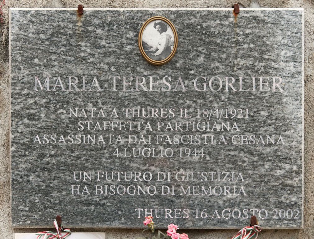 Gedenktafel für Maria Teresa Gorlier in Thures
